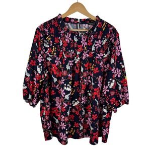 Bloomchic Floral Blouse Size‎ 18/20 Multicolor Lightweight Bloomcore Boho Office
